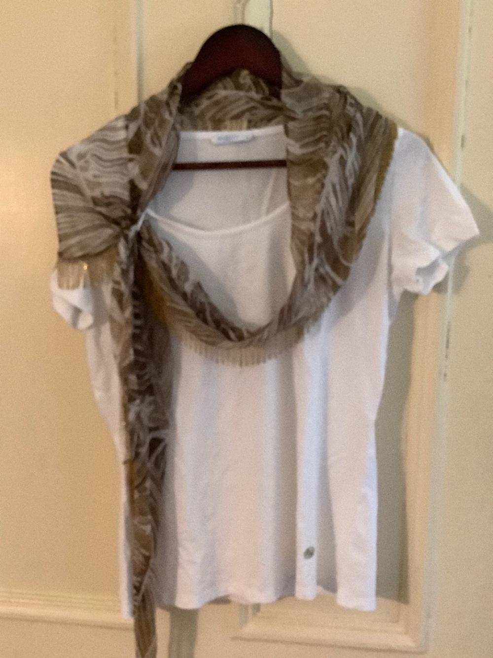 Marella T-shirt with Fringed Scarf Set L